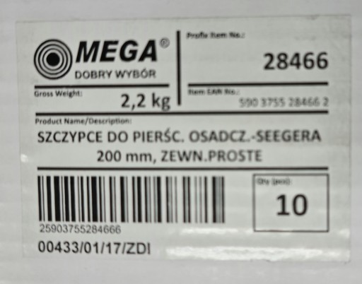 SET KLEŠŤA NA PRSTENE - SEEGER 200MM, VN
