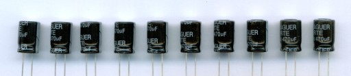 470uF 16V NÍZKY ESR 470 µF 16V (10 KS) ELEKTROLYTICKÝ KONDENZÁTOR