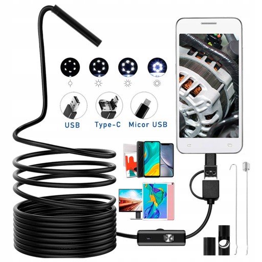 KONTROLNÁ KAMERA ENDOSKOPU ANDROID USB-C LED