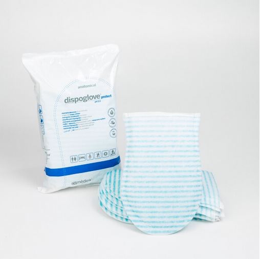 Umývacia rukavica s mydlom, hrubá, fóliou podšitá Dispoglove protect, 20 ks