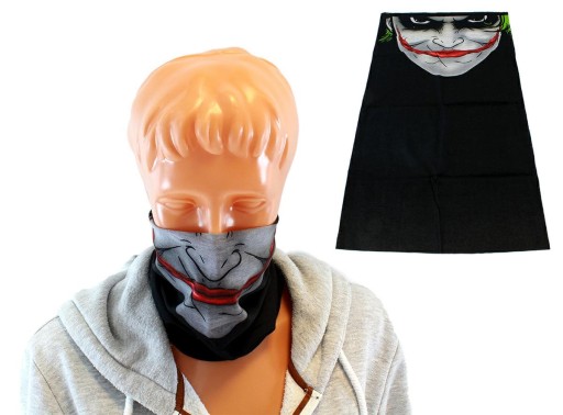 JOKER HALLOWEEN MASKA BANDANA CLOWN SUKT CLOWN