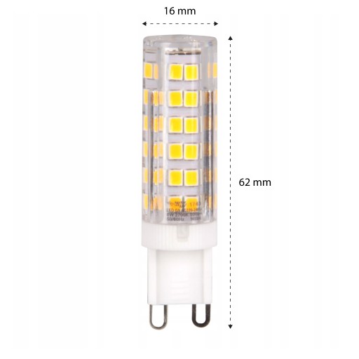 G9 SMD 2835 LED žiarovka 8W 230V 500lm do lustrov