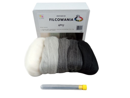 Merino vlna, sada farieb, 3 ihlice: šedá