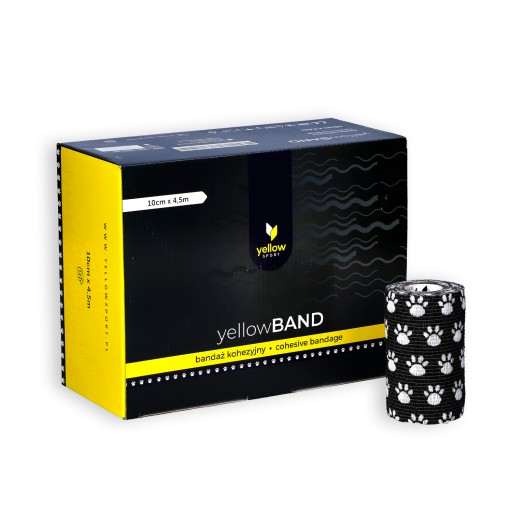 Samolepiaca stabilizačná súdržná bandáž YellowBAND 10cm čierne labky