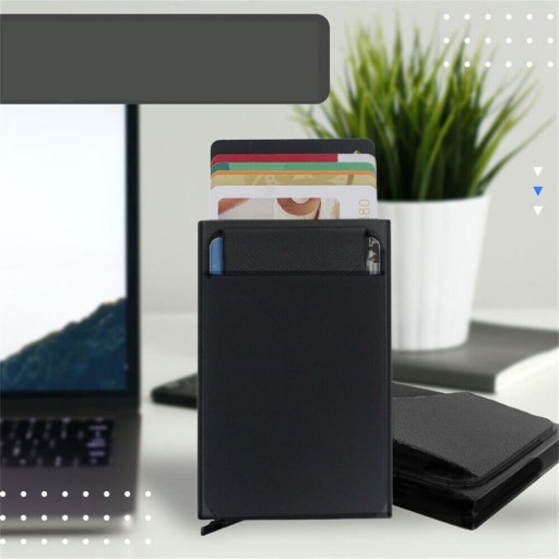 Púzdro na RFID KARTU S DRŽIAKOM NA KARTU PEŇAŽENKY S BLOKOVANÍM VRECKA HLINÍKOVÉ