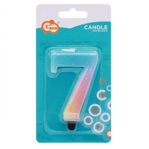 Číslo sviečky Číslo na tortu Ombre Číslo 7