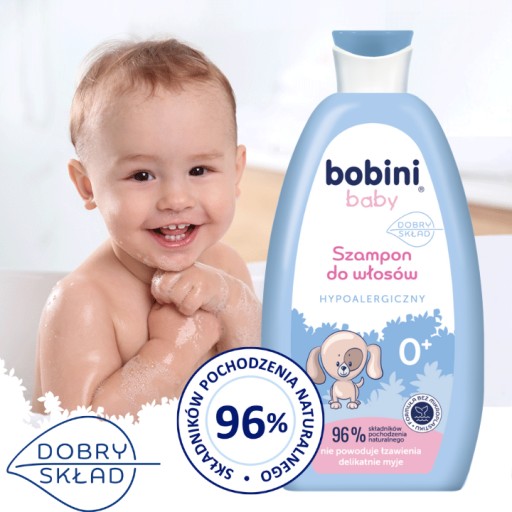 BOBINI Baby šampón pre bábätká 96% ingrediencií prírodného pôvodu 300ml