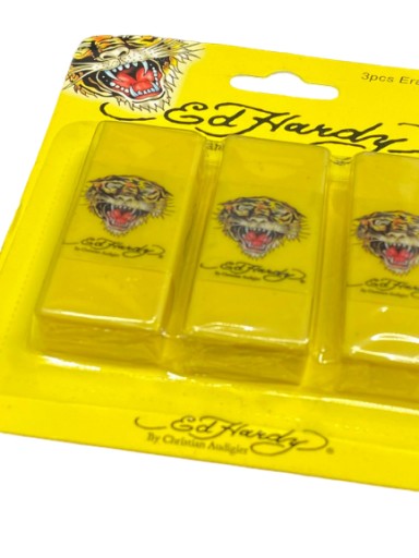 ED HARDY Designer ERASERS 3 KS