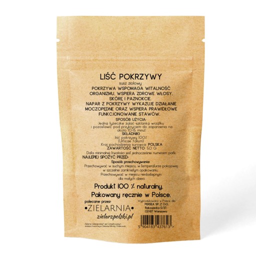 ŽIHĽAVA list, celý, veľký PREMIUM POLAND 100% DETOX
