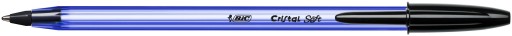 Cristal mäkké čierne guľôčkové pero BIC 1 ks.
