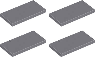 LEGO dlaždice 2x4 tmavosivá 4560184 87079 - 4ks