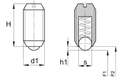 GUĽOVÁ ZÁPADKA S REZOM INOX M10 19mm S GUĽ