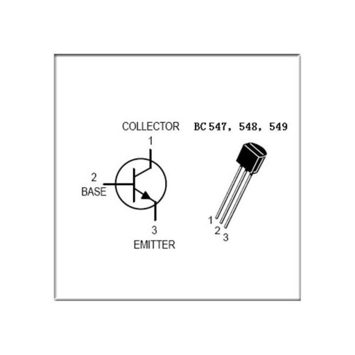 BC548B npn tranzistor 30V 0,1A 0,5W TO92 puzdro