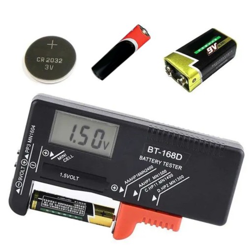 DIGITÁLNY TESTER METER PRE BATÉRIE AAA AA 9V