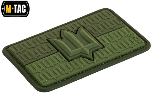 3D nášivka Ukrajina vlajka s trojzubcom emblém M-Tac 8x5cm PVC suchý zips Olivový