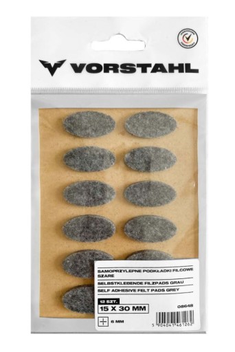 Samolepiace plstené podložky šedé 15x30mm balenie 12ks - VORSTAHL