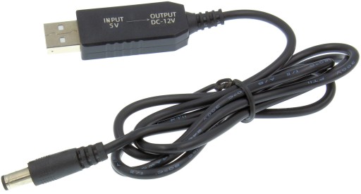 Kábel USB prevodník DC zástrčka 5,5x2,1mm 5V na 12V