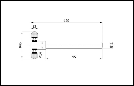 Priemer valčeka 46 pre sekčnú bránu 120 mm, polyuretán