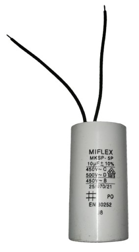 MOTOROVÝ KONDENZÁTOR 10uF 450V / 500V MIFLEX