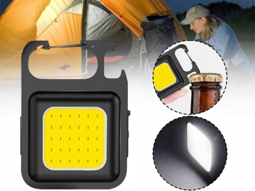 COB LED kľúčenka lampa s magnetom baterka USB otvárač