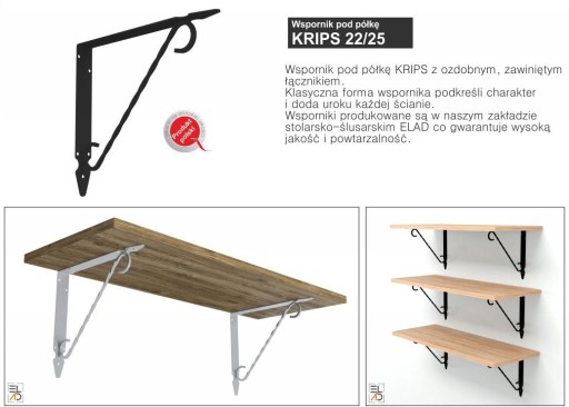 DRŽÁK pod policu 250x220 *ČIERNA* DEKORATÍVNY UHOLNÝ DRŽÁK podpera police
