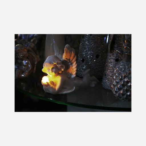 Dekorácia anjel s LED osvetlením, 12 cm