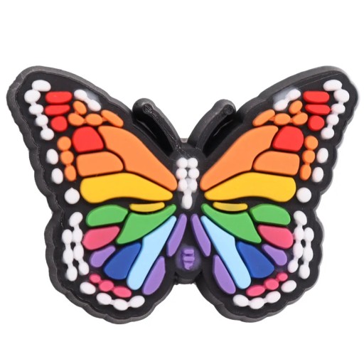 ODZNAKOVÝ ŠTÍTOK NA TOPÁNKY CROCS CROCS OZDOBA BUTERFLY RAINBOW RAINBOW