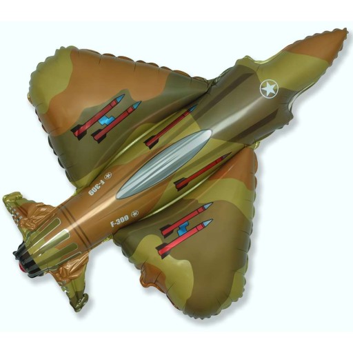 fóliový balón MILITARY FIGHTER lietadlo F16 camo zelená