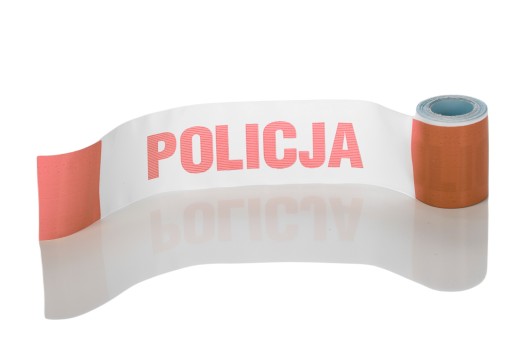 Výstražná páska 10 cm POLICAJNÁ potlač bielo-červená silná rolka 100 metrov