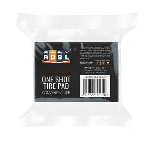ADBL One Shot Tire Pad Aplikátor pneumatík Black Dressing Sponge