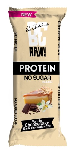 BeRAW Vanilla Cheesecake proteínová tyčinka 28% proteínový vanilkový cheesecake 40g