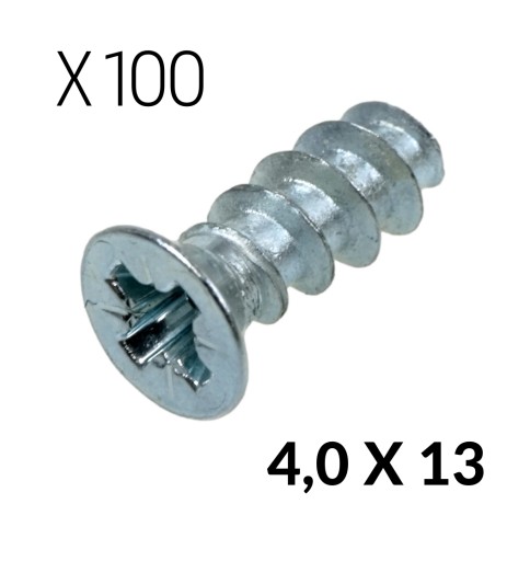 100 x Euro skrutky 4,0 x 13 Euro skrutky pre oceľový nábytok