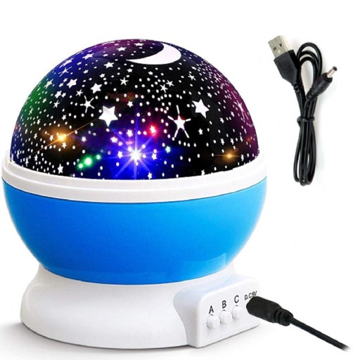 PROJEKTOR STARS SKY NOČNÁ LAMPA OTOČNÁ O 360 STUPŇOV HVIEZDY 9 REŽIMOV
