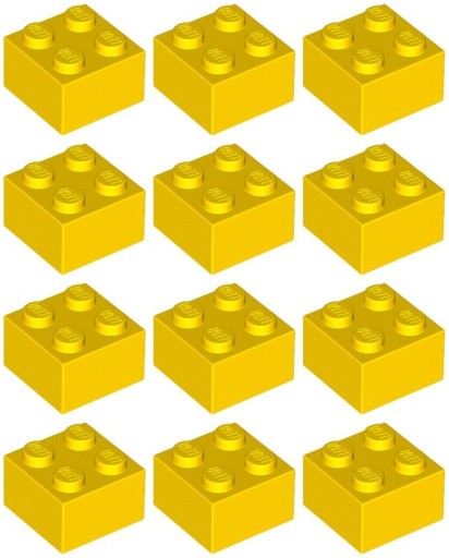 LEGO 3003 BRICK 2x2 žltá NOVINKA (15g) 12 ks.