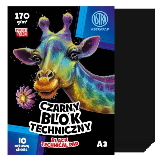 Technický blok A3 čierny, 10 kariet 170g/m2 ASTRA