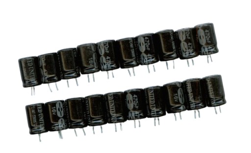470uF 16V 470 µF 16V 85°C JEDNOTNÝ (20 KS) ELEKTROLYTICKÝ KONDENZÁTOR