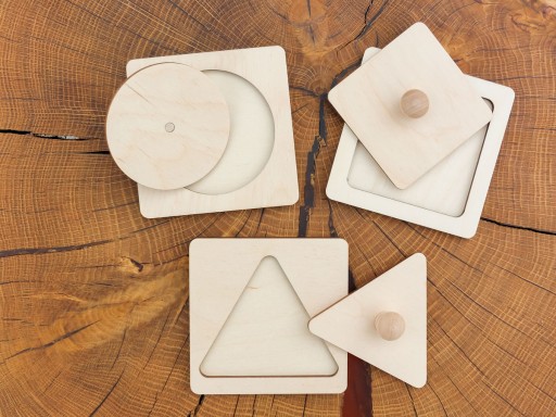 Puzzle blok Montessori štvorcové vzdelávacie puzzle bloky