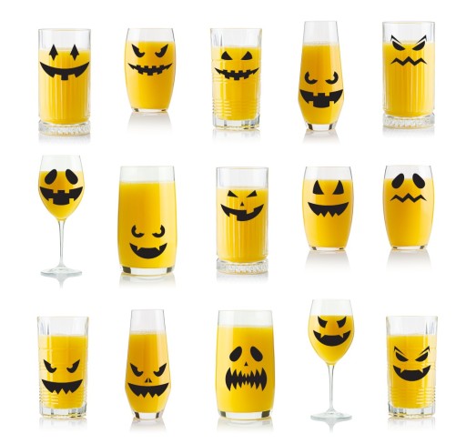 HALLOWEEN Nálepky na poháre Funny Scary 16 ks.