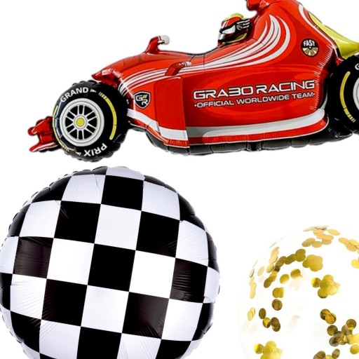 Sada narodeninových balónov Motorsport Bolid Formula F1 RACE pretekárske auto CYFRA 6