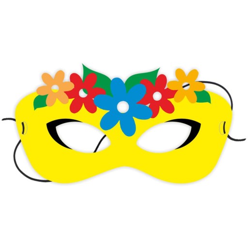 PAPIEROVÁ MASKA FLOWERS lady JARNÁ žltá GUMA