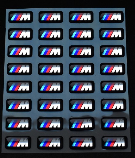 BMW M-Power chrómová 3D nálepka 17x9 odznak na ráfikoch, volant - 1 ks
