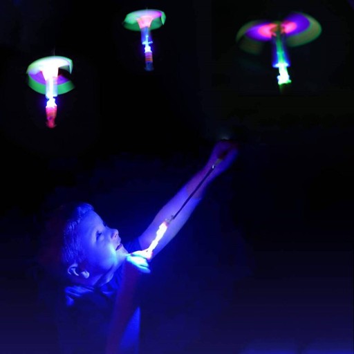 Lietajúci prak LED Veterník Helikoptéra Dáždnik Smart Toys Glow