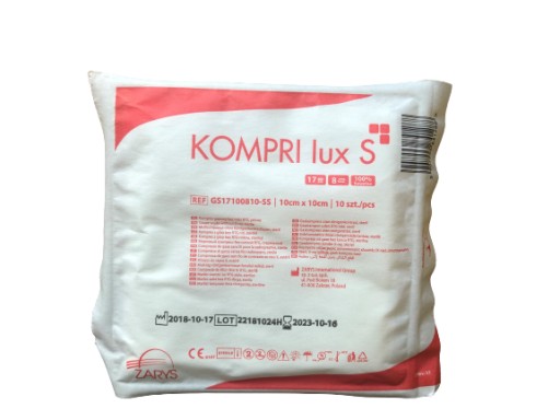 STERILNÉ PLYNOVÉ KOMPRESY, PLYNOVÉ ZARIADENIA, 10x10x10 ks. 1 balenie