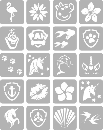 Henna Airbrush Glitter Tattoo Templates Veľká sada pre DIEVČA