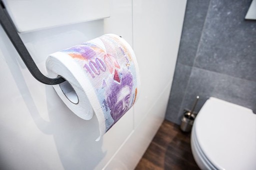 Toaletný papier FRANK XL Darček pre dlžníkov švajčiarskych frankov