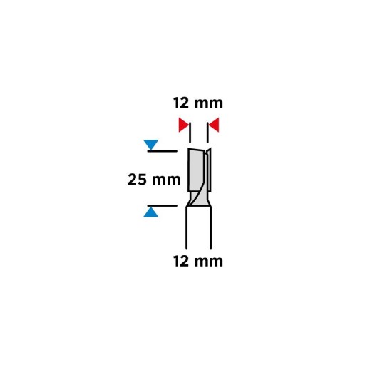 Dvojbřitá stopková fréza, HM, 8 x 19 mm, stopka 8