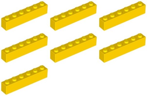 LEGO 3009 BRICK 1x6 žltá NOVINKA (17g) 7 ks.