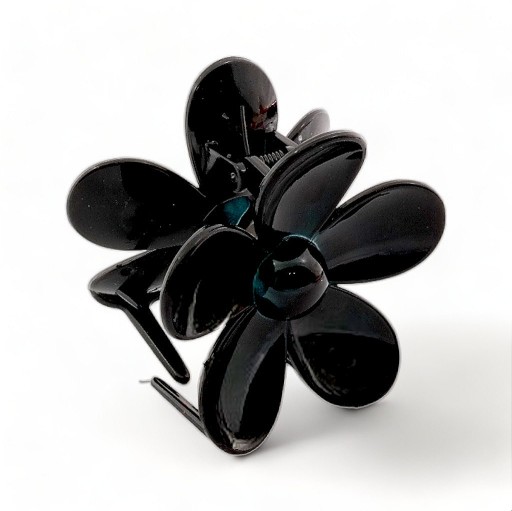 Spona do vlasov Black flower Spona