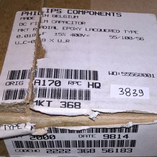 Kondenzátor MKT368 Philips 18nF 400V R10 5% x10