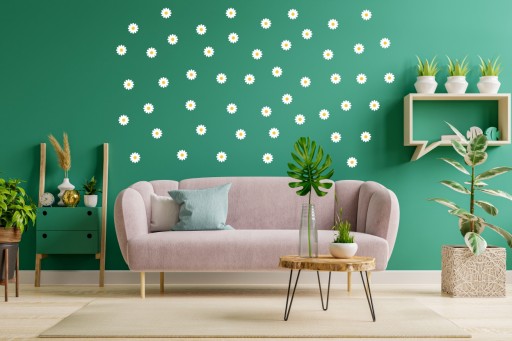 Nálepky na stenu DAISIES kvety 54 kusov ST1